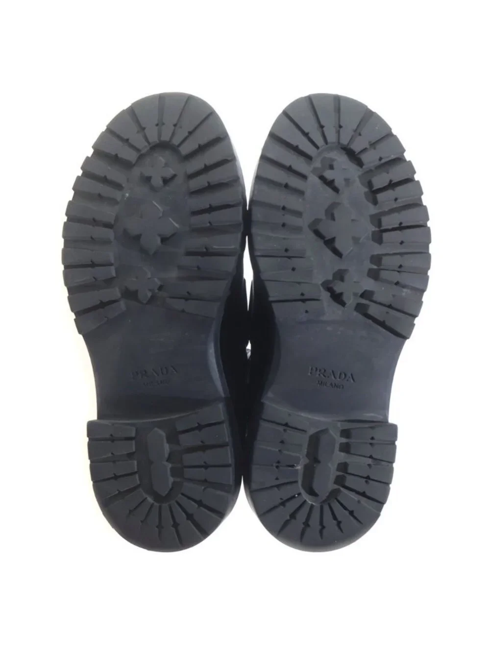 Prada Leather Loafers Shoes Chunky Sole Black